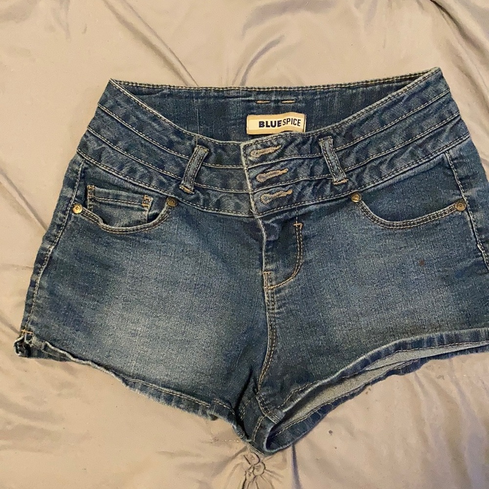 High waisted jean shorts